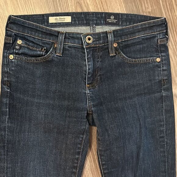 AG ADRIANO GOLDSCHMIED THE STEVIE SLIM STRAIGHT DARK WASH JEANS EUC SIZE 27 - Picture 5 of 10